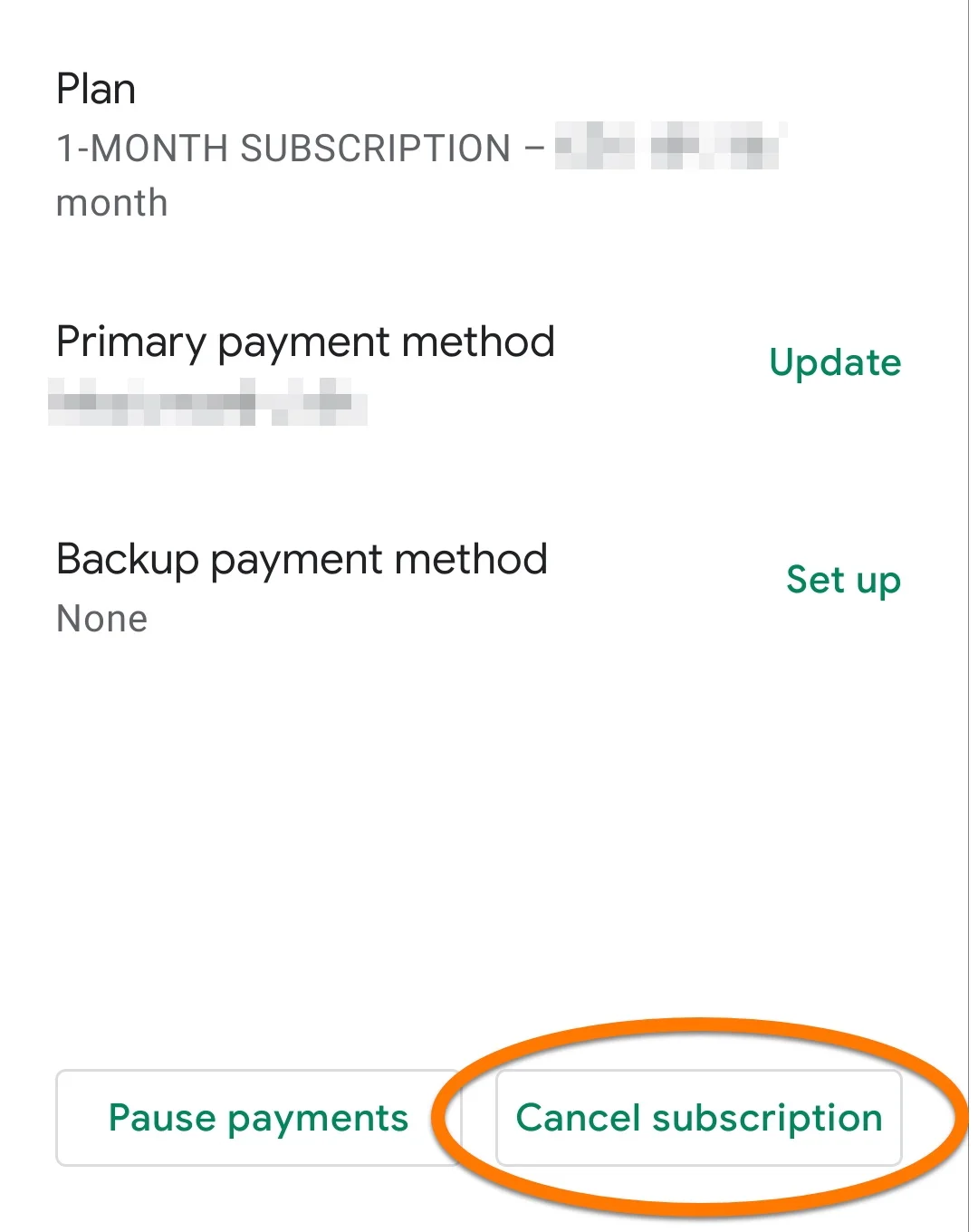 5 Cancel subscriptions