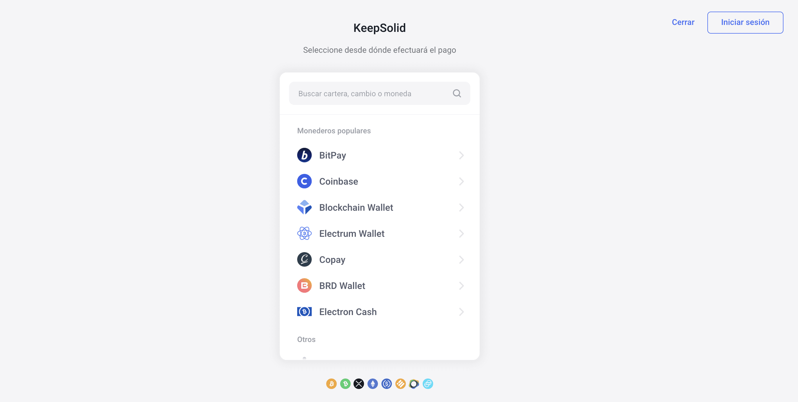 Select your wallet from where you will be paying for our VPN subscription (in this manual, we choose BitPay).