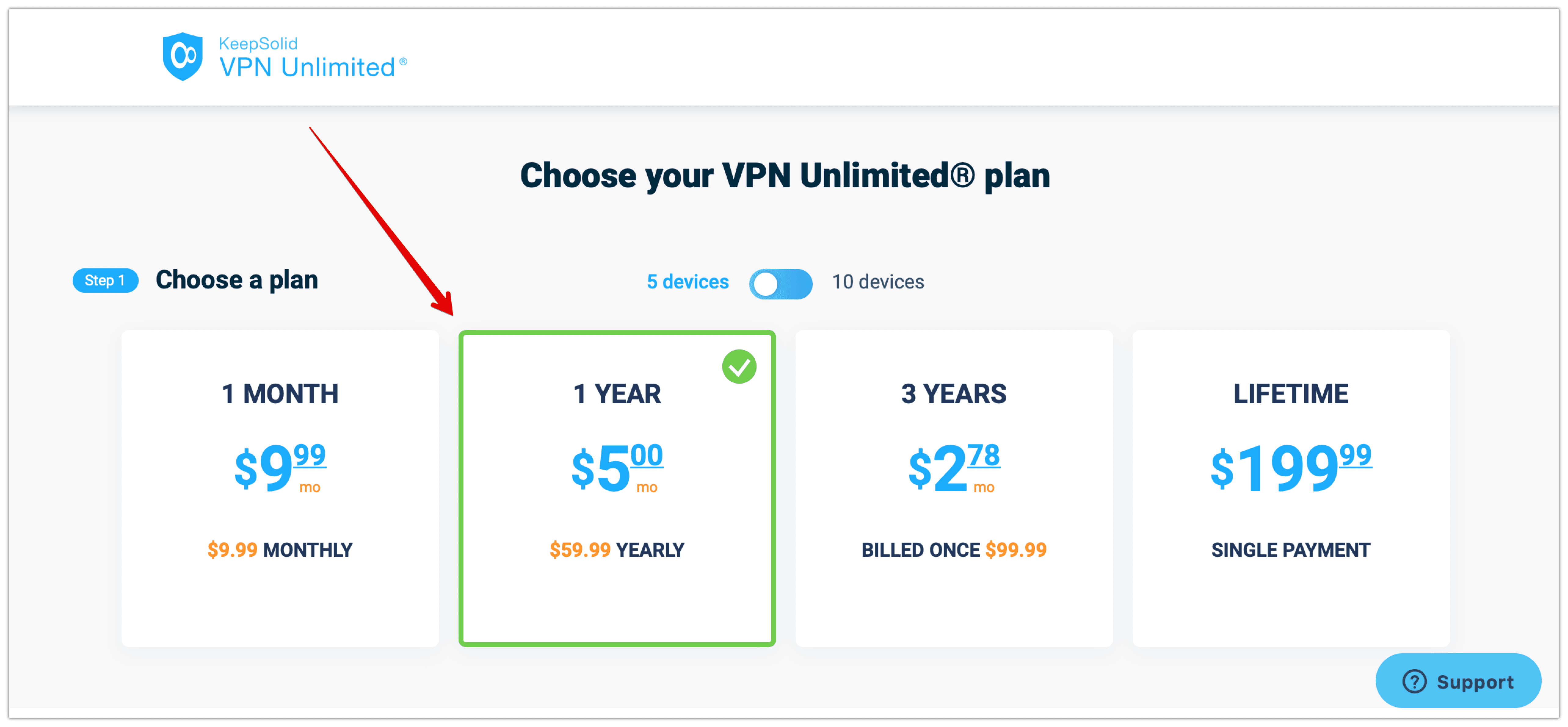 Choose a VPN pan