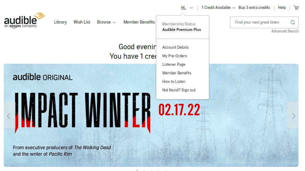 Audible Membership Status