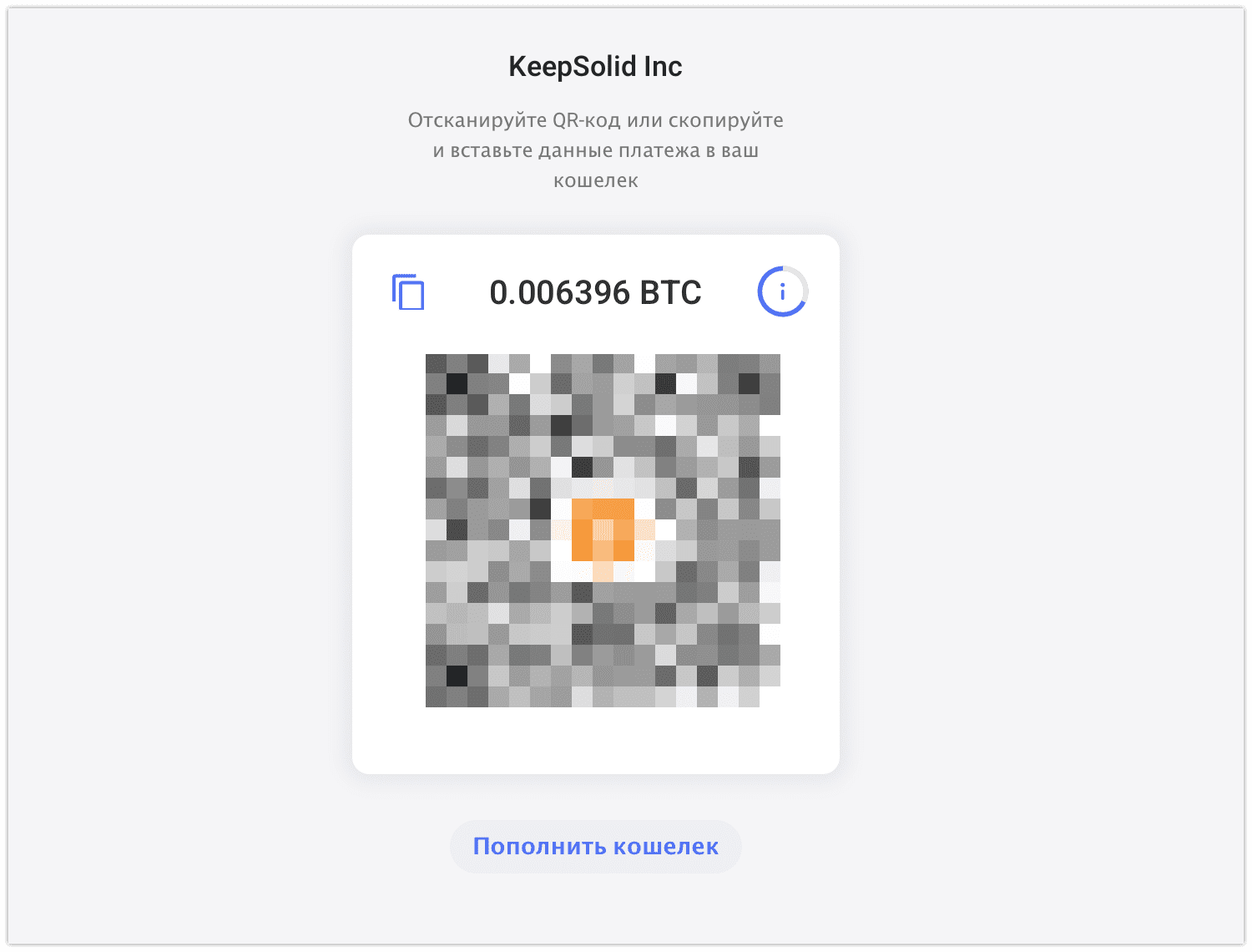 10. Сканируйте свой QR-код и завершите оплату VPN с помощью биткоинов или любой другой криптовалюты в вашем кошельке.